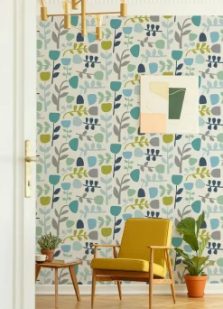 A-Street Prints Hannah Juni Abstract Tulips Wallpaper - Teal