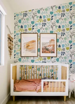 A-Street Prints Hannah Juni Abstract Tulips Wallpaper - Teal