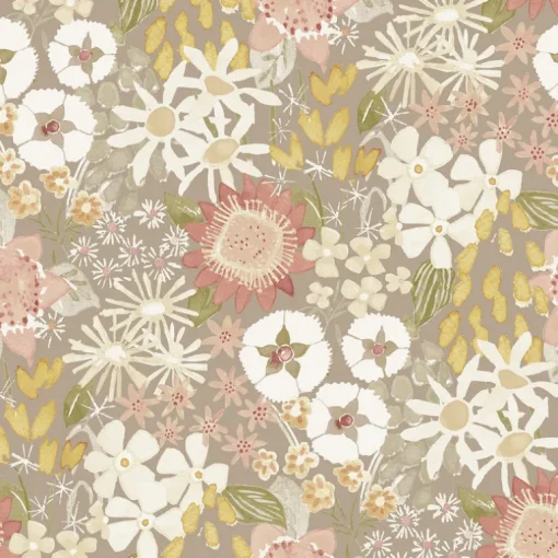 A-Street Prints Hannah Karina Wildflower Garden Wallpaper - Neutral