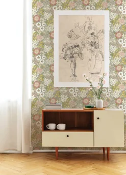 A-Street Prints Hannah Karina Wildflower Garden Wallpaper - Neutral
