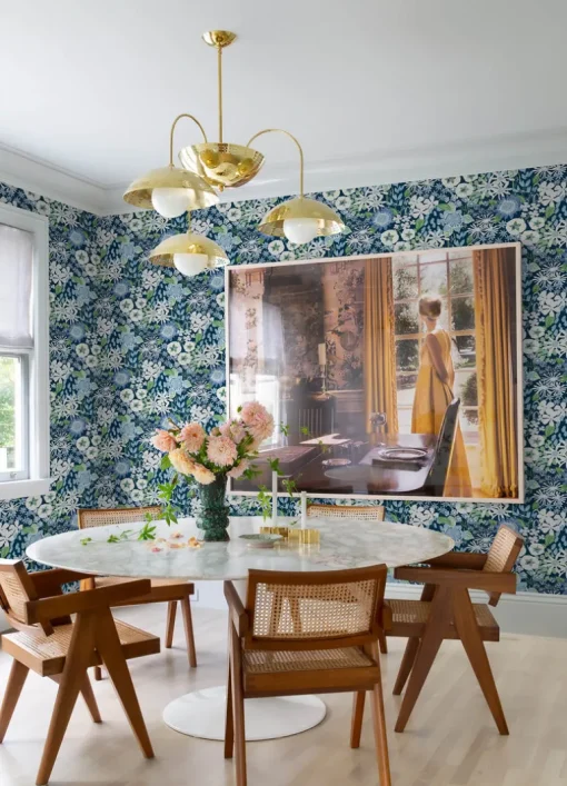 A-Street Prints Hannah Karina Wildflower Garden Wallpaper - Blue
