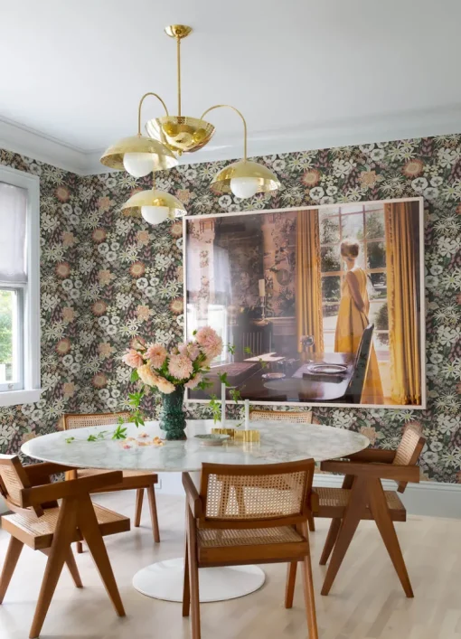 A-Street Prints Hannah Karina Wildflower Garden Wallpaper - Rasberry