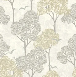 A-Street Prints Hannah Lykke Textured Tree Wallpaper - Neutral