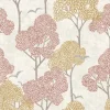 A-Street Prints Hannah Lykke Textured Tree Wallpaper - Coral