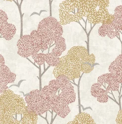 A-Street Prints Hannah Lykke Textured Tree Wallpaper - Coral