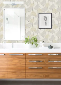A-Street Prints Hannah Lykke Textured Tree Wallpaper - Neutral