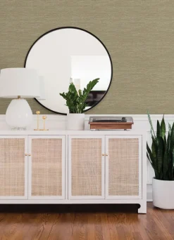 A-Street Prints Hannah Malin Faux Grasscloth Wallpaper - Wheat