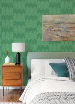 A-Street Prints Hannah Nyle Chevron Wallpaper - Green