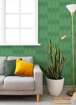 A-Street Prints Hannah Nyle Chevron Wallpaper - Green