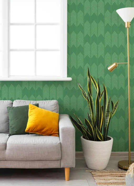 A-Street Prints Hannah Nyle Chevron Wallpaper - Green