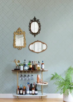 A-Street Prints Hannah Sander Geometric Wallpaper - Light Blue