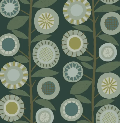 A-Street Prints Hannah Sisu Floral Geometric Wallpaper - Evergreen