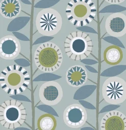A-Street Prints Hannah Sisu Floral Geometric Wallpaper - Light Blue