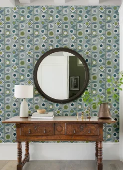 A-Street Prints Hannah Sisu Floral Geometric Wallpaper - Light Blue