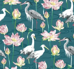 A-Street Prints Happy Barton Heron Wallpaper - Teal