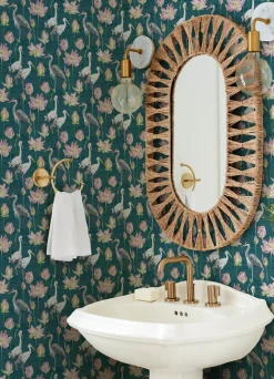 A-Street Prints Happy Barton Heron Wallpaper - Teal