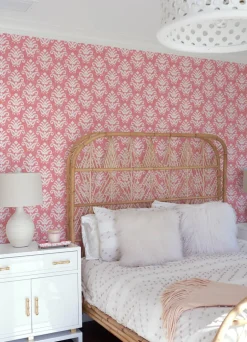 A-Street Prints Happy Keaton Medallion Wallpaper - Coral