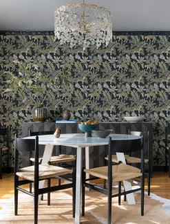 A-Street Prints Harmony Caspian Jungle Wallpaper - Charcoal