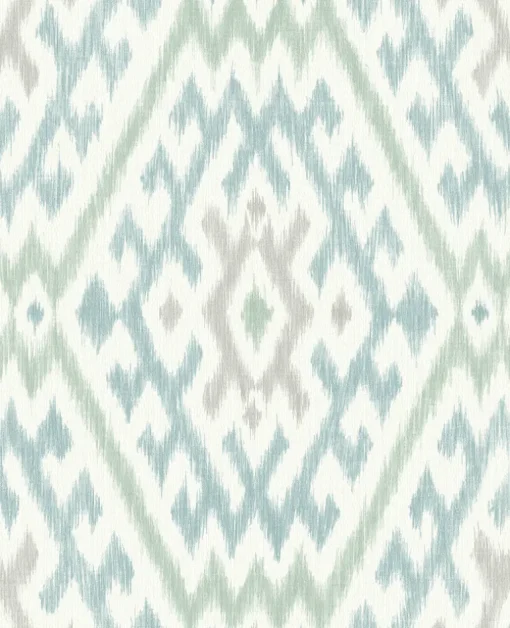 A-Street Prints Harmony Solola Ikat Wallpaper - Aqua