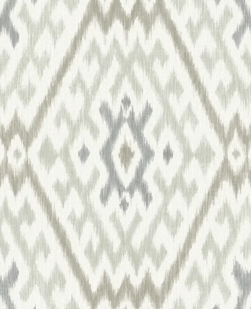 A-Street Prints Harmony Solola Ikat Wallpaper - Stone