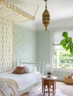 A-Street Prints Harmony Solola Ikat Wallpaper - Aqua
