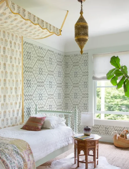A-Street Prints Harmony Solola Ikat Wallpaper - Stone
