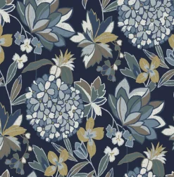 A-Street Prints Harmony Valdivian Wallpaper - Indigo