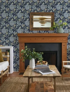 A-Street Prints Harmony Valdivian Wallpaper - Indigo