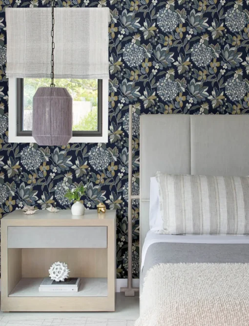 A-Street Prints Harmony Valdivian Wallpaper - Indigo