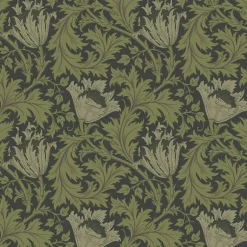 A-Street Prints Hidden Treasures Anemone Wallpaper - Dark Green