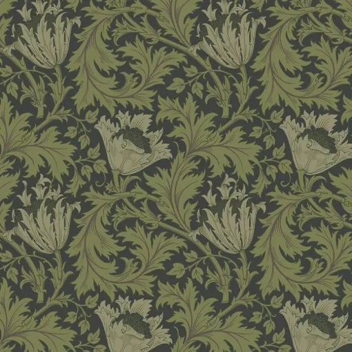 A-Street Prints Hidden Treasures Anemone Wallpaper - Dark Green