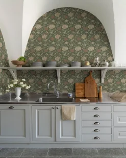 A-Street Prints Hidden Treasures Cray Wallpaper - Sea Green