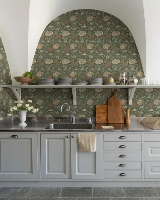 A-Street Prints Hidden Treasures Cray Wallpaper - Sea Green