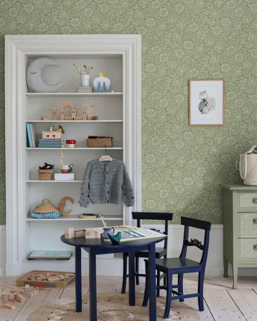 A-Street Prints Hidden Treasures Mallow Wallpaper - Green