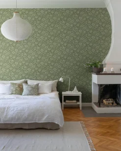 A-Street Prints Hidden Treasures Mallow Wallpaper - Dark Green