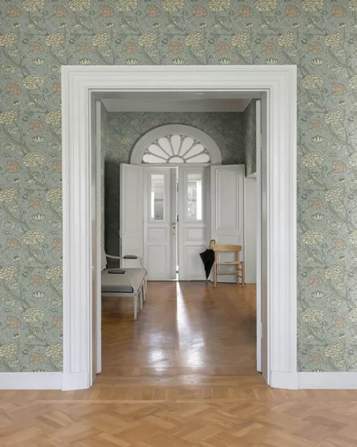 A-Street Prints Hidden Treasures Cray Wallpaper - Light Blue