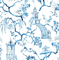 A-Street Prints Middleton Serena Wallpaper - Blue