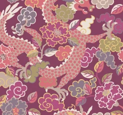 A-Street Prints Middleton Yanci Wallpaper - Plum