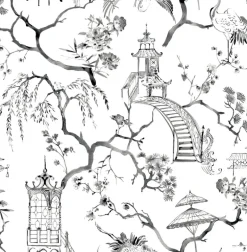 A-Street Prints Middleton Serena Wallpaper - Charcoal