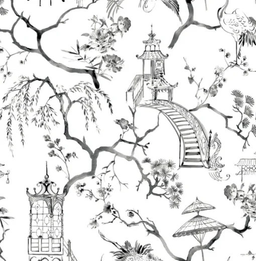 A-Street Prints Middleton Serena Wallpaper - Charcoal
