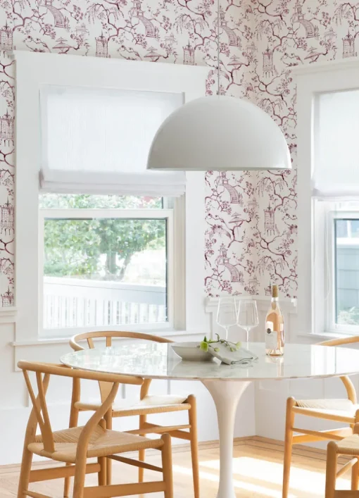 A-Street Prints Middleton Serena Wallpaper - Plum