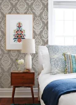 A-Street Prints Middleton Arlie Wallpaper - Grey