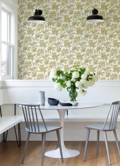 A-Street Prints Middleton Cecilia Wallpaper - Honey