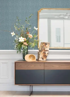 A-Street Prints Middleton Kantera Wallpaper - Blue