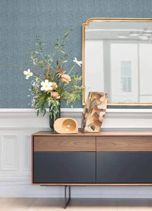 A-Street Prints Middleton Kantera Wallpaper - Blue