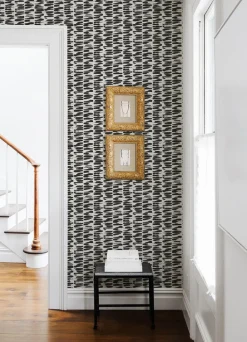A-Street Prints Middleton Myrtle Wallpaper - Black