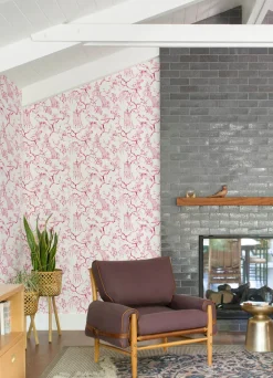 A-Street Prints Middleton Serena Wallpaper - Raspberry