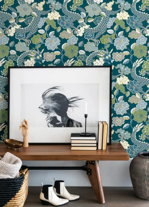 A-Street Prints Middleton Yanci Wallpaper - Teal