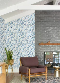 A-Street Prints Middleton Serena Wallpaper - Blue