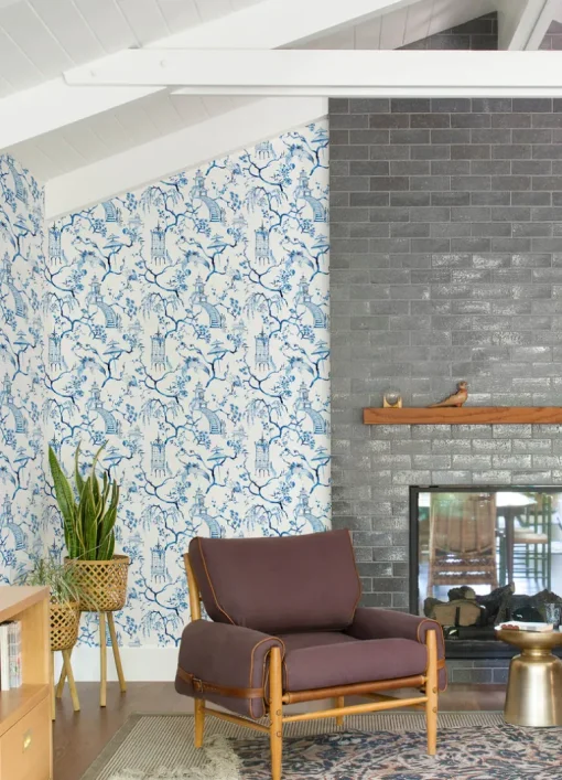 A-Street Prints Middleton Serena Wallpaper - Blue